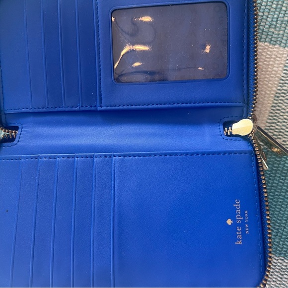 Kate Spade Madison Double Zip Wristlet Vibrant Blue Leather Wallet/Wristlet - Picture 2 of 5